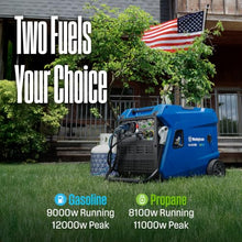 Westinghouse 12000 Peak Watt Dual Fuel Portable Inverter Generator, Remote Electric Start, Transfer Switch Ready, Gas and Propane Powered, Low THD - Safe for Electronics, Parallel Capable, CO Sensor
