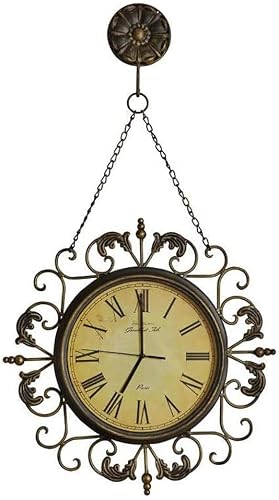 RJYYYDS Outdoor Wall Clock Weatherproof,8 Inches Garden Wall Clocks Outdoor Metal Garden Ornaments Outdoor,Quartz Clock Roman Numerals Beautiful snery