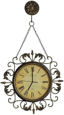 RJYYYDS Outdoor Wall Clock Weatherproof,8 Inches Garden Wall Clocks Outdoor Metal Garden Ornaments Outdoor,Quartz Clock Roman Numerals Beautiful snery