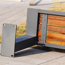 Parking Patio Seat, Outdoor Bench with Backrest, Park Bench with Steel Construction and Thickened Slat Seats, Modern, Durable Leisure Seats for Patio, Garden, Path, Yard, Deck Seating for the A