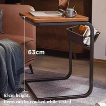 SBZOPCUW Side Table, Sofa Tray Table with Storage Bag(/Black+/Gold)