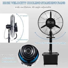 DPAOZPO Oscillating Misting Fan - Portable Floor Fan - 3 Cooling Speeds - 120° Oscillation - High Velocity Oscillating Fan - For Patios Workshop Warehouse Industrial Office(25.5in)