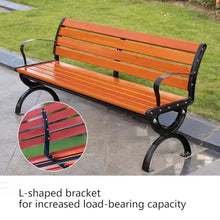 OECETCAWKD Iron Outdoor Garden Bench, Weatherproof Park Bench with backrest for Outside, Wood Plastic Composite Seat for Patio, Porch, Backyard(120cm/47.2in)
