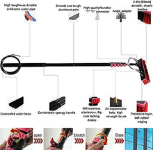 Water Fed Pole Kit,Solar Panel Cleaning Equipment,Window Cleaning Water Fed Poles Roof Cleaning Tools solar panel cleaning brush 35m brush head easy to install Steel buckle fastening,7.2m/24FT
