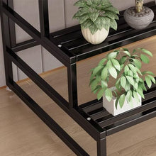Plant Stand Plant Stand Corner Rectangle Plant Shelf 4-Tier Metal Ladder Shelf Floor Standing Flower Pot Rack Black Flower Rack Garden Flower Display Shelf Large Capacity Flower Pot Stand for Balcony