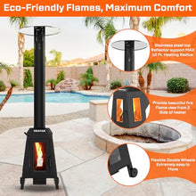 75,000 BTU Wood Pellet Outdoor Patio Heater with Glass Viewing Window