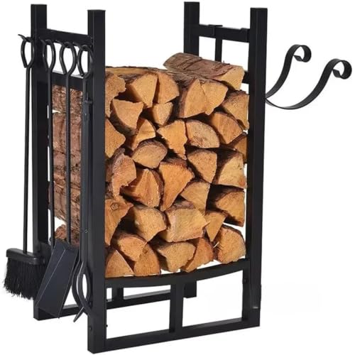 IEDFHJU Firewood Rack Wrought Iron Firewood Rack Log Storage