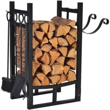 IEDFHJU Firewood Rack Wrought Iron Firewood Rack Log Storage