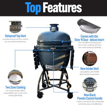 Slow 'N Sear Deluxe Kamado Grill 22" for Two-Zone Charcoal Cooking