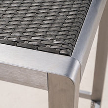 GDF Studio Outdoor Wicker and Aluminum Bar Set 3 Piece Grey With Wicker Top