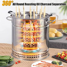 TBLOTYD Stainless Steel Veal Barbecue Smoker Grill - Portable BBQ Barrel with Rolling Basket Perfect for Outdoor Cooking & Grilling Enthusiasts