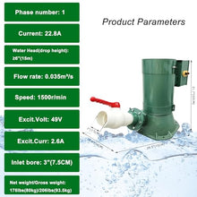 Banfluxion Hydroelectric Generator Oblique Impact Hydro Generator with Automatic Voltage Regulation Excitation Water Turbine 220V 5KW 1500r/min 0.035m³/s