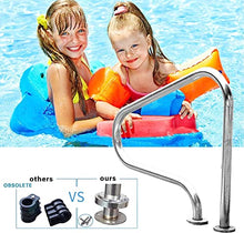 MSHOSAC Pool Handrail, Pool Handrail Grab Rails (1Pc) - Durable 1.5mm Thick Swimming Pool Stair Rail, Ideal for Inground Pool Entry, Safe Ladder Handle for Easy Access