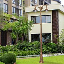 Post Lights Outdoor 290CM 114.17in Outdoor Garden Pillar Post Light Aluminum Path Pillar Lamp Waterproof IP65 Street Light 2-Head Bollard Path Lamp Mains Powered Pillar Post Light Pillar Lamp