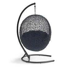 Modway EEI-739-NAV-SET Encase Swing Outdoor Patio Lounge Chair, With Stand, Navy