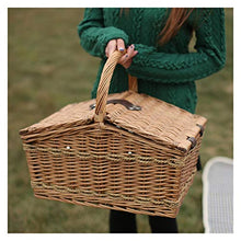 WANGWENMNG Old Fashioned Family Home Storage Box Wicker Picnic Basket Picnic Mat Novel and Stylish Storage Basket Storage Basket (Color : with Picnic Mat)