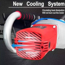 Handheld Electric Chainsaw for Wet Cutting, 35/48cm Depth, Pure Copper Motor, Diamond Chain Wall Cutter with Water Pump & Dust Suppression for Granite & Concrete