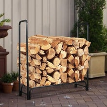 DJVHSRI Portable Large Capacity Firewood Rack, Black Freestanding Iron Hearth Accessories Kit, Indoor/Outdoor Log Rack,