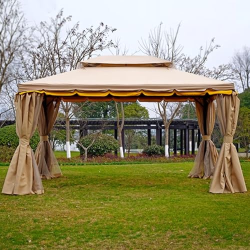 Dexinhdh Outdoor Double Roof Canopy, Pop Up Gazebo Outdoor Shelter, Patio Metal Sun Shade Tent with Double-Sided Zipper, Bevel Reinforcement, for Lawn, Garden