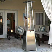 AIZYR Stainless Steel Outdoor Patio Heater - Glass Tube Tower Standing Heater with Knob Ignition for Gazebo Garden Camping