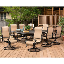 Hanover Brigantine 9-Piece Weather-Resistant Outdoor Dining Set Tan