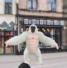 2.6m high White Inflatable King Kong Gorilla Costume for Adult Halloween Plush Furry Suit