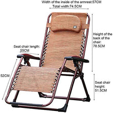 IIPOSAQQ Zero Chair Outdoor Sun Lounger Chair Folding Recliner Heavy Duty Reclining Sunloungers for Home Garden Patio Deck Deck Chairs