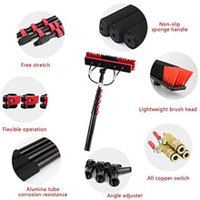 12-36ft Window Cleaning Pole, Extendable Photovoltaic Panel Cleaning Brushes, Water Fed Telescopic Brush, Solar Panel Cleaning Brush Can Spray Water,6m