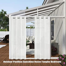 Outdoor Curtain for Patio, Sunscreen and Shading, White Sheer Outdoor Garden Waterproof Window Curtains with Stainless Eyelet Top, 2 (Size : 250X270CM) (150X270CM)
