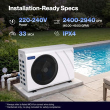 Della Omi Edge 82,000 BTU Inverter Pool Heat Pump up to 24,000 Gallons