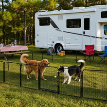 Kozy Kennels Outdoor Decorative Garden Fence - 40 inch, 40 Panels - Heavy Duty Metal Fencing for Yard, Flower Bed Border, Dog & Animal Barrier w/Black Anti-Rust Coating & Extra Wide Gate