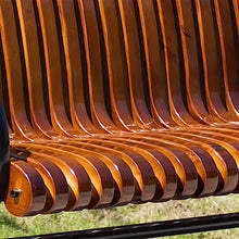 Park Patio Seat Outdoor Bench with Armrests, Luxury Park Chair with Streamlined Seats and Backrest, Solid Black Cast Aluminum Legs for Garden Patio