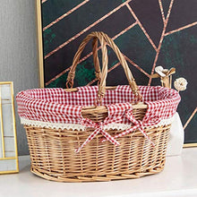 Storage Basket,Picnic Bags Oval Woven with Handles Candy for Outdoor Picnics and Camping Travel