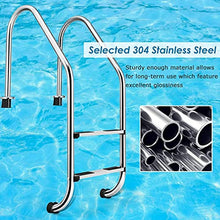 Etsuosy Inground Pool Ladder, 304 Stainless Steel, 2-Step with Handrail, 25.6 x 52.4 Inches, Anti-Slip Steps, 440 lbs Load Capacity