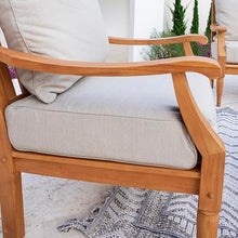 Cambridge Casual Venice Outdoor Club Chair, Teak Wood Patio Club Chair with Cushion, Deep Seating Outdoor Lounge Chair with Backrest Pillow & Removable Cover for Balcony, Patio, Sunroom