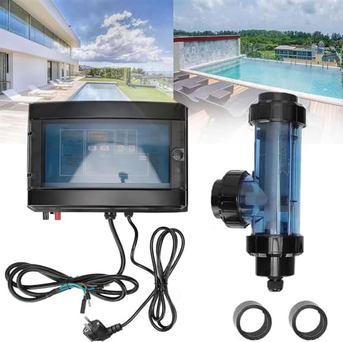 QIUFANGM Salt Water Chlorination System for Above Ground Swimming Pool up to 25000 Gallons Chlorinator Saltwater Electronic Chlorine Generator,50g/h(30g/h)