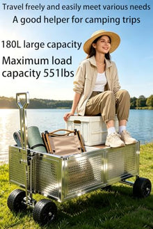 180l Carts with Wheels,Can Bear 551lbs Wagons Carts Foldable,Utility Cart,