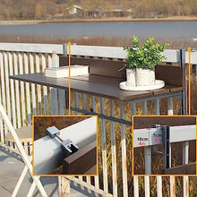 ZGLINMZ Adjustable Folding Balcony Table - Space-Saving Patio Railing Table - Portable Hanging Outdoor Bistro Table for Deck Garden and Balcony - Ideal for Small Spaces