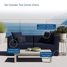 Modway Saybrook Outdoor Patio Upholstered 2-Piece Sectional Sofa Loveseat Navy
