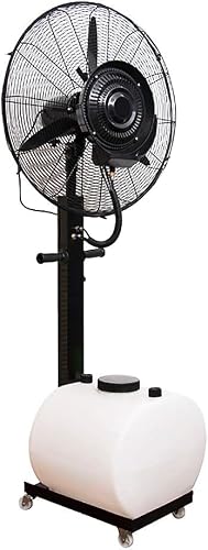 GAZOGJ Oscillating Misting Fan,Outdoor Industrial Fan,Super Strong Wind,Cooling Floor,With White Water Tank,3-Speed,For Cooling Patios, Pool Sides, Gardens, Worksites and D,29inch