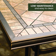 Hanover Fontana 7-Piece Patio Dining Set Rust Resistant Aluminum Outdoor Dining Set for 6 with Swivel Rockers and Tile-Top Table Tan
