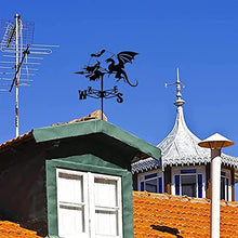 Weather Vane Dragon and Witch Stainless Steel Weathervane Durable Retro Farm Scene Garden Stake Weathercock Measuring Tools for Patio Yard Decoration (Dragon 1) (Angel Blowing The Trumpet)
