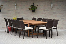 Amazonia Jefferson 13-Piece Patio Dining Table Set Brown - Teak Finish