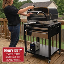 GRILLA Pie-Ro Pizza Oven Outdoor Prep Cart with Stainless Steel Construction, Added Workspace, Accessory Storage, for Pizza Cooking, Food Preparation, and Storage