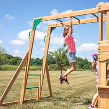 Backyard Discovery Montpelier Cedar Wood Playset Swing Set Light Brown