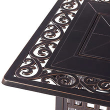 Oakland Living Aluminum 48 in. Rectangular Fire Table Set Four Deep Swivel Rockers, Fire Beads, Lid and Fabric Covers
