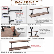 Bar Table, Industrial Narrow Solid Wood Counter Height Bistro Breakfast Bar