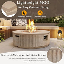 Merax 38'' MGO Propane Outdoor Fire Pit with Vertical Stripe Design, Black