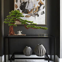 YXIANG56Q Fake Plants Zen Simulation Welcome Pine Bonsai Ceramic Ornaments Creative New Chinese-Style Home Offic Porch Living Room Decorations, Size 29.53 * 9.54 * 14.96 Inch Bonsai Tree