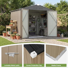 Patiowell 8x6 FT Outdoor Storage Shed with Floor Frame, Metal Garden Sheds